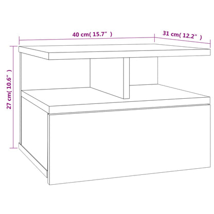 vidaXL Floating Nightstands 2 pcs Sonoma Oak 40x31x27cm Engineered Wood