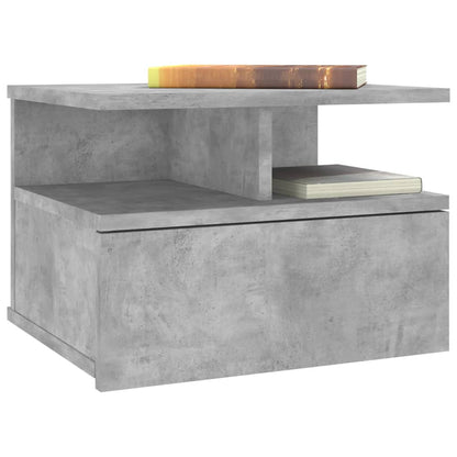 vidaXL Floating Nightstand | Concrete Grey | Engineered Wood | Compact
