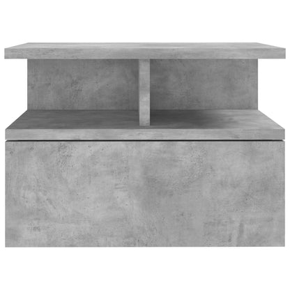 vidaXL Floating Nightstand | Concrete Grey | Engineered Wood | Compact