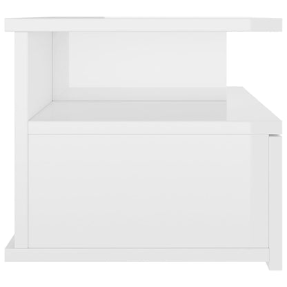 vidaXL Floating Nightstands 2 pcs High Gloss White 40x31x27 cm Engineered Wood