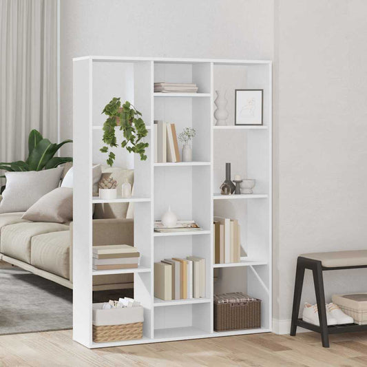 800441 vidaXL Room Divider/Book Cabinet White 100x24x140 cm Engineered Wood