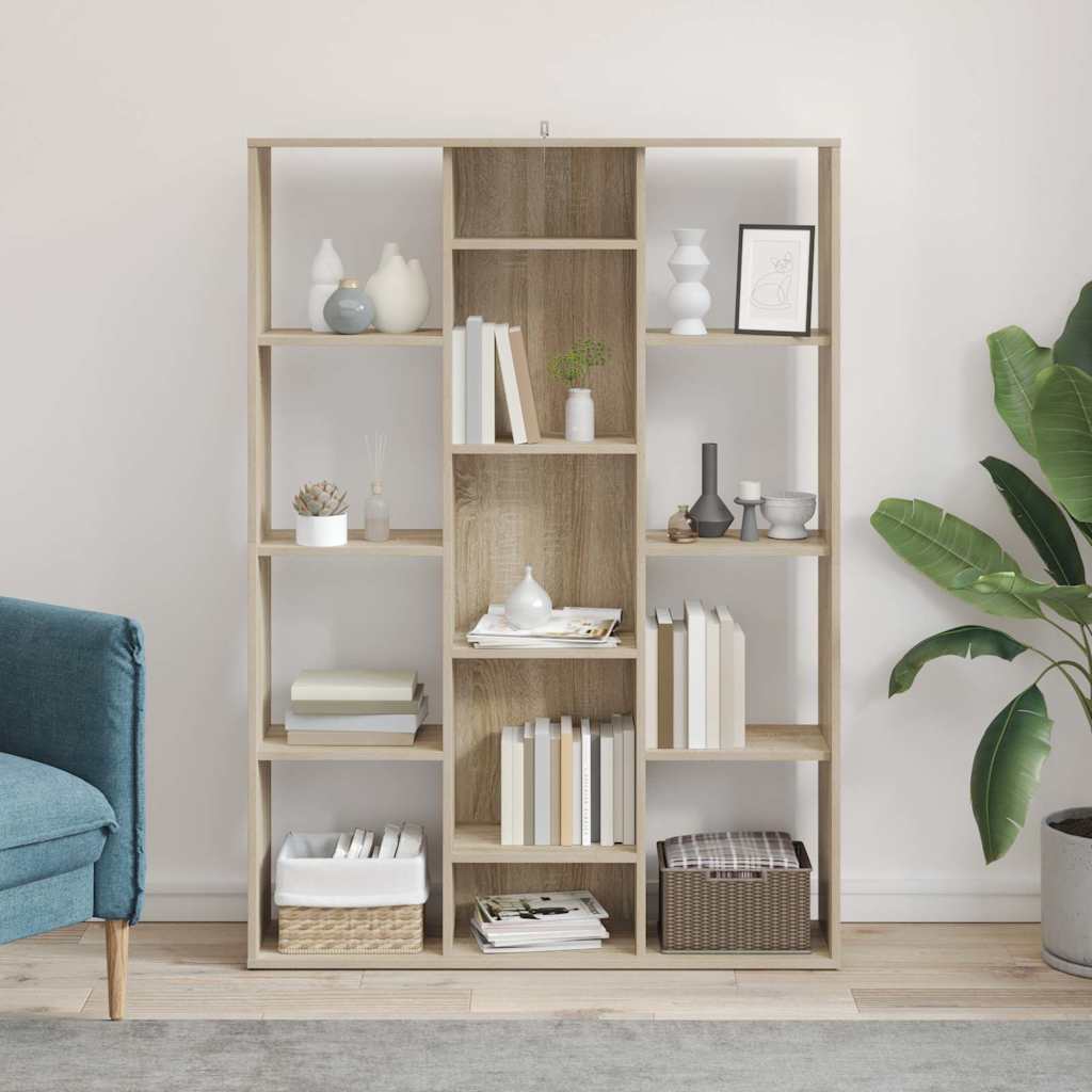 vidaXL Room Divider/Book Cabinet Sonoma Oak 100x24x140 cm Engineered Wood