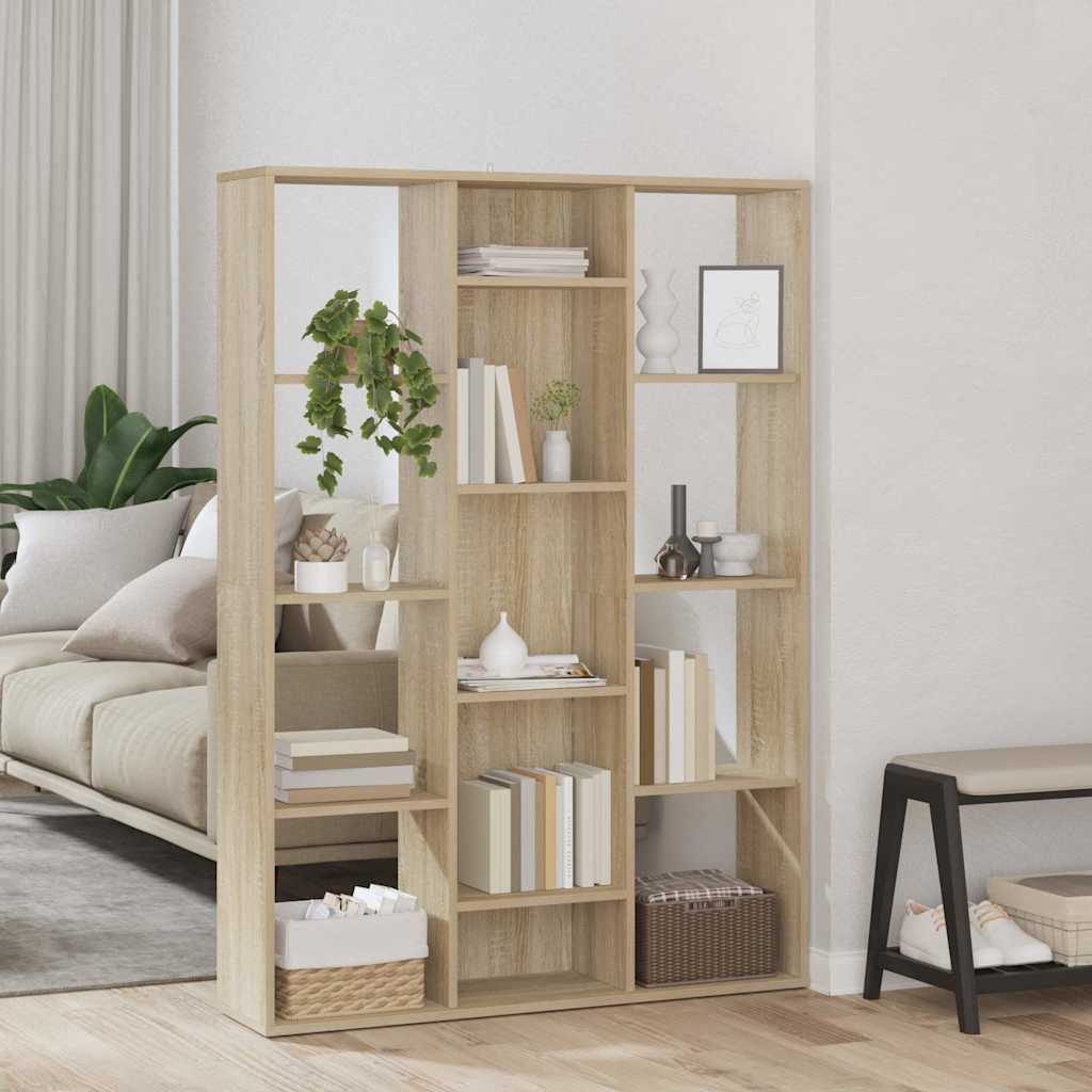 vidaXL Room Divider/Book Cabinet Sonoma Oak 100x24x140 cm