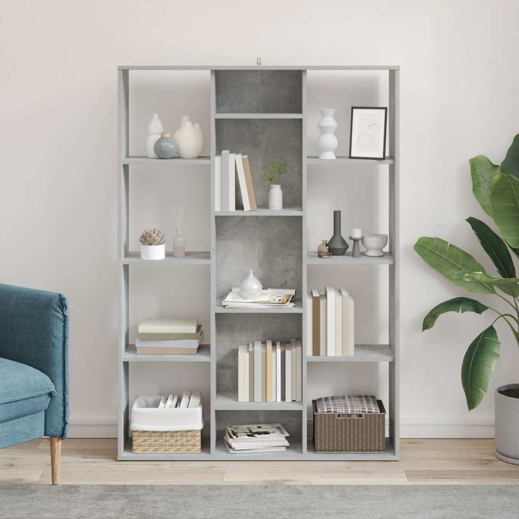 vidaXL Room Divider/Book Cabinet Concrete Grey 100x24x140 cm