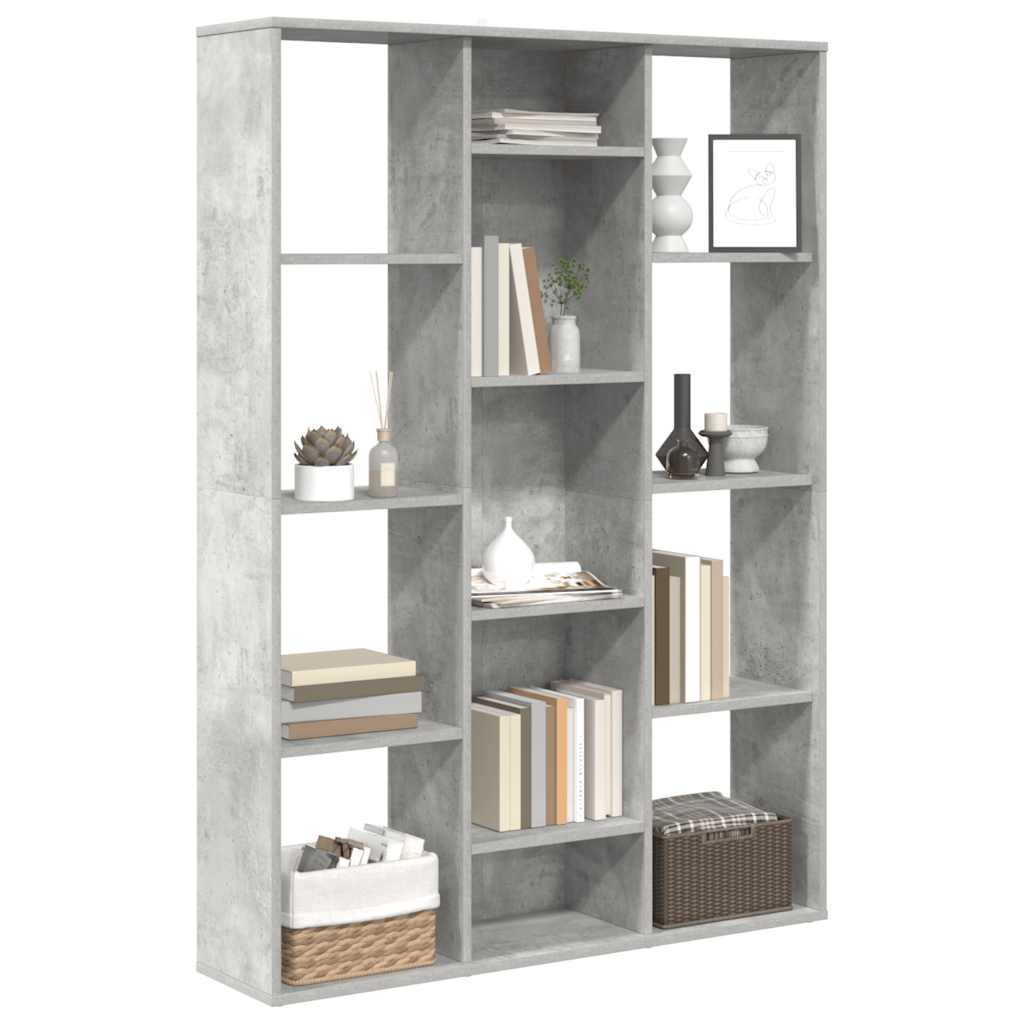 vidaXL Room Divider/Book Cabinet Concrete Grey 100x24x140 cm Engineered Wood