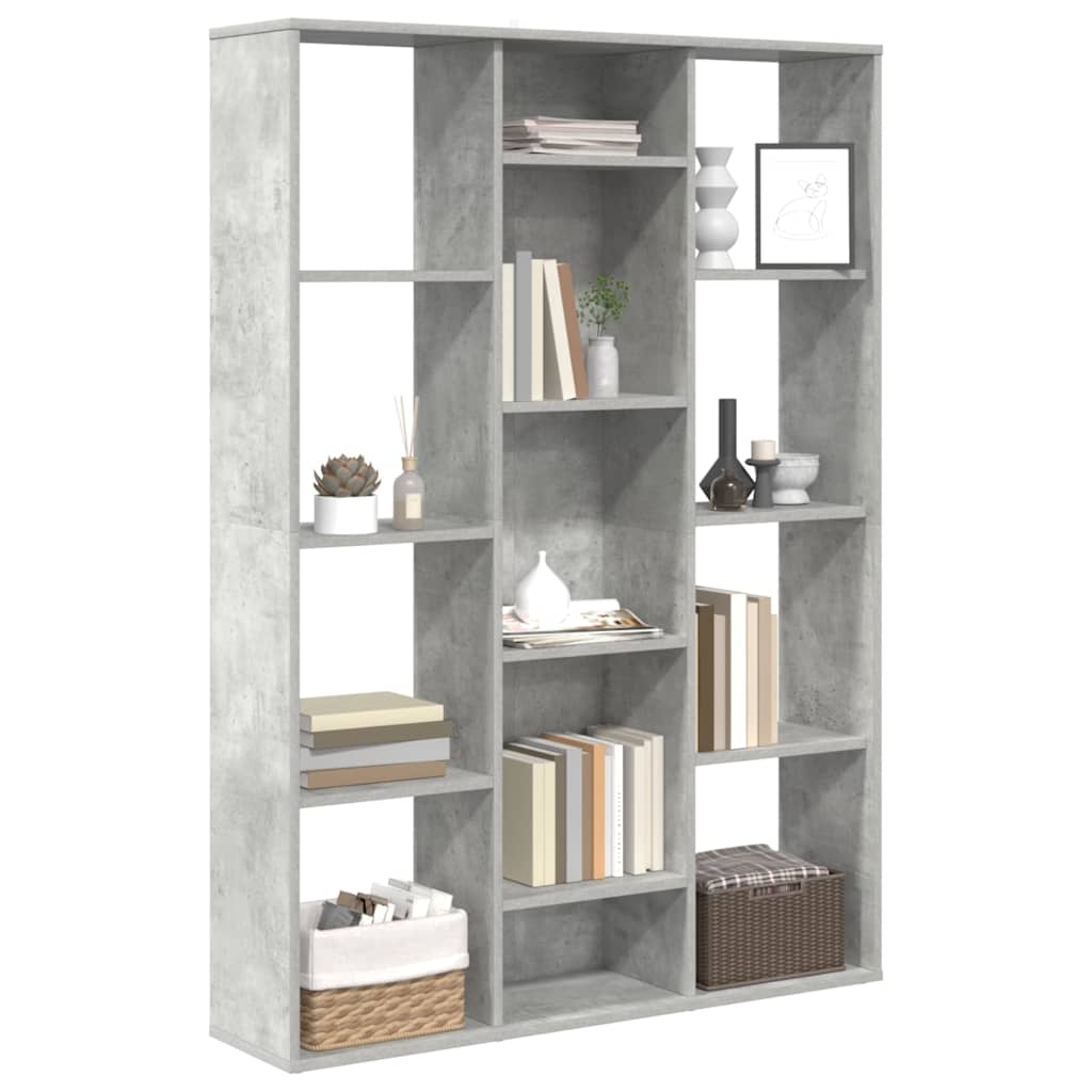 vidaXL Room Divider/Book Cabinet Concrete Grey 100x24x140 cm
