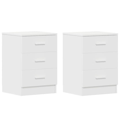 vidaXL Bedside Cabinets 2 pcs White 38x35x56 cm Engineered Wood