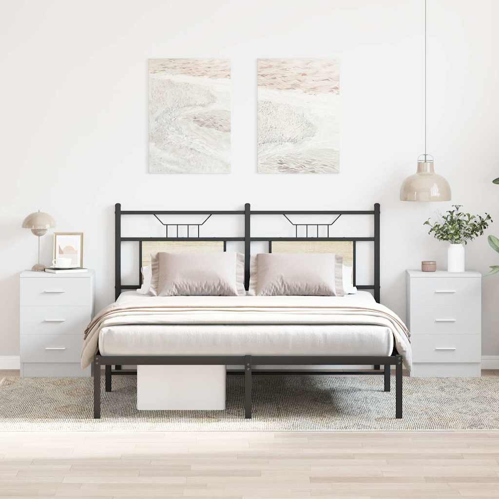 vidaXL Bedside Cabinets 2 pcs White 38x35x56 cm Engineered Wood