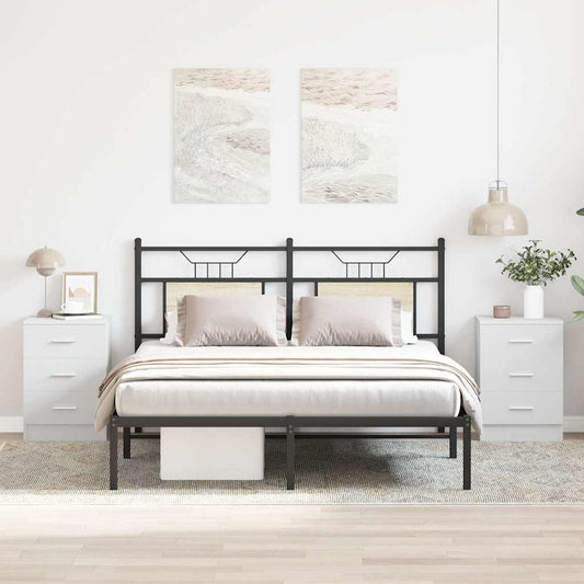 vidaXL Bedside Cabinets 2 pcs White 38x35x56 cm Engineered Wood
