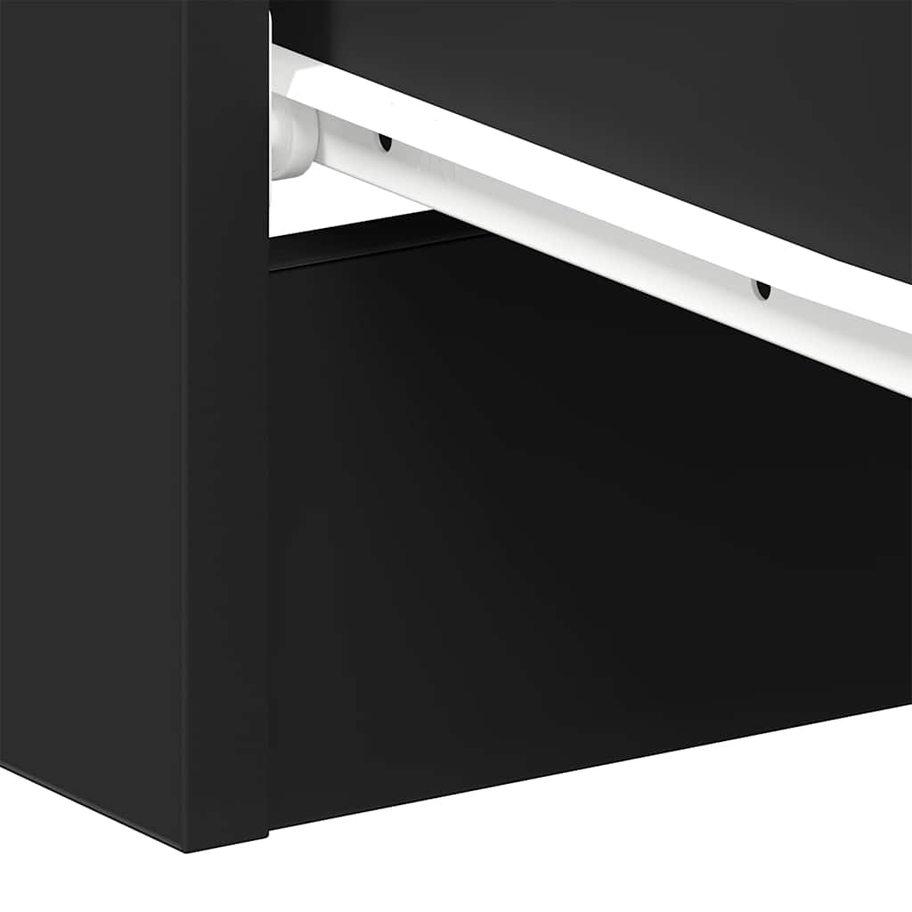 vidaXL Bedside Cabinet Black 38x35x56 cm Engineered Wood