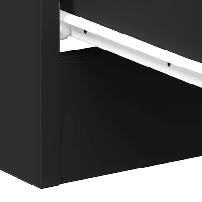vidaXL Bedside Cabinet Black 38x35x56 cm Engineered Wood