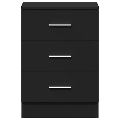 vidaXL Bedside Cabinets 2 pcs Black 38x35x56 cm Engineered Wood