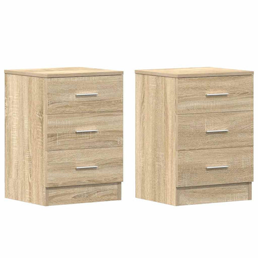 vidaXL Bedside Cabinets 2 pcs Sonoma Oak 38x35x56 cm Engineered Wood