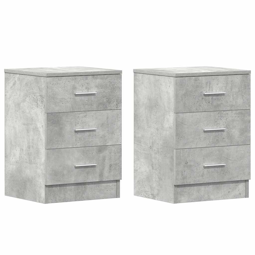 vidaXL Bedside Cabinets 2 pcs Concrete Grey 38x35x56 cm Engineered Wood