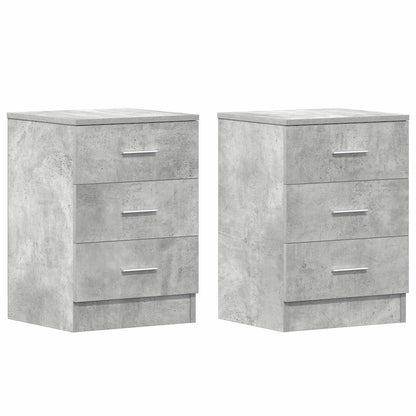 vidaXL Bedside Cabinets 2 pcs Concrete Grey 38x35x56 cm Engineered Wood