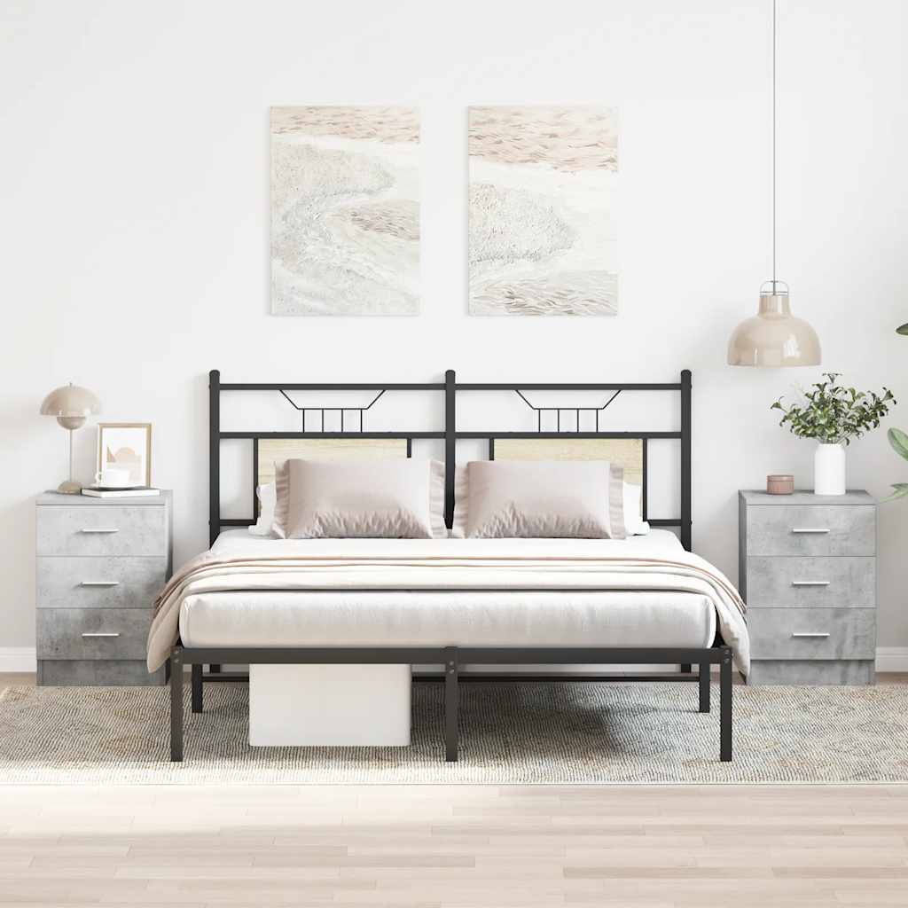 vidaXL Bedside Cabinets 2 pcs Concrete Grey 38x35x56 cm Engineered Wood