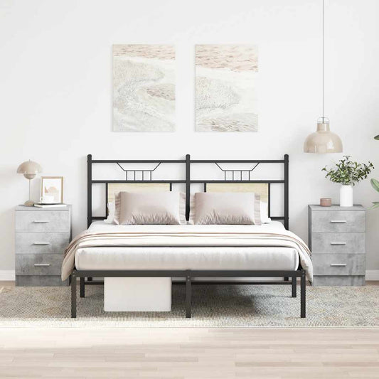 vidaXL Bedside Cabinet | Set of 2 | Concrete grey | Engineered wood | Medium