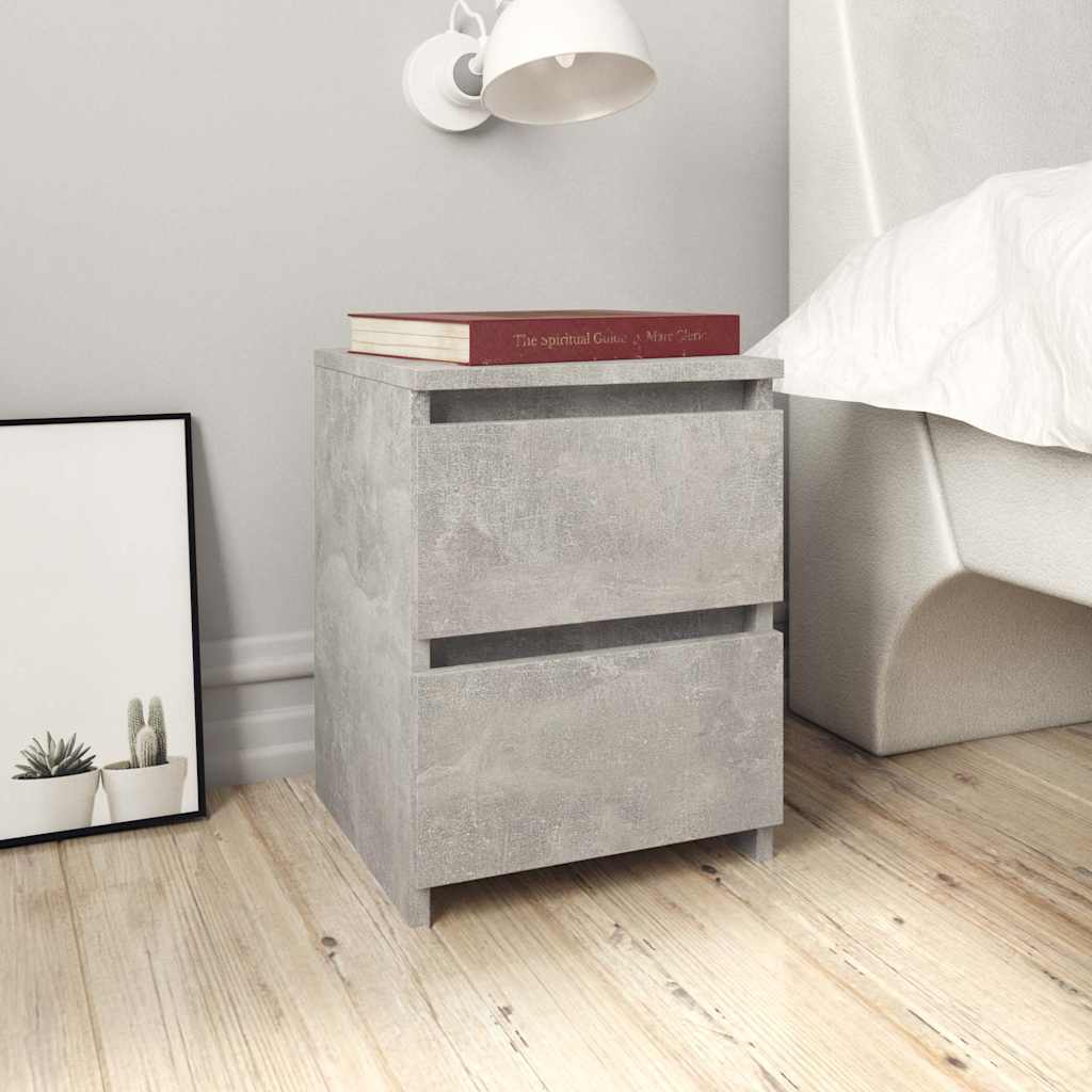 vidaXL Bedside Cabinets 2 pcs Concrete Grey 30x30x40cm Engineered Wood