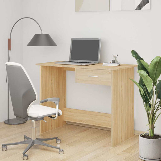 800552 vidaXL Desk Sonoma Oak 100x50x76 cm Engineered Wood