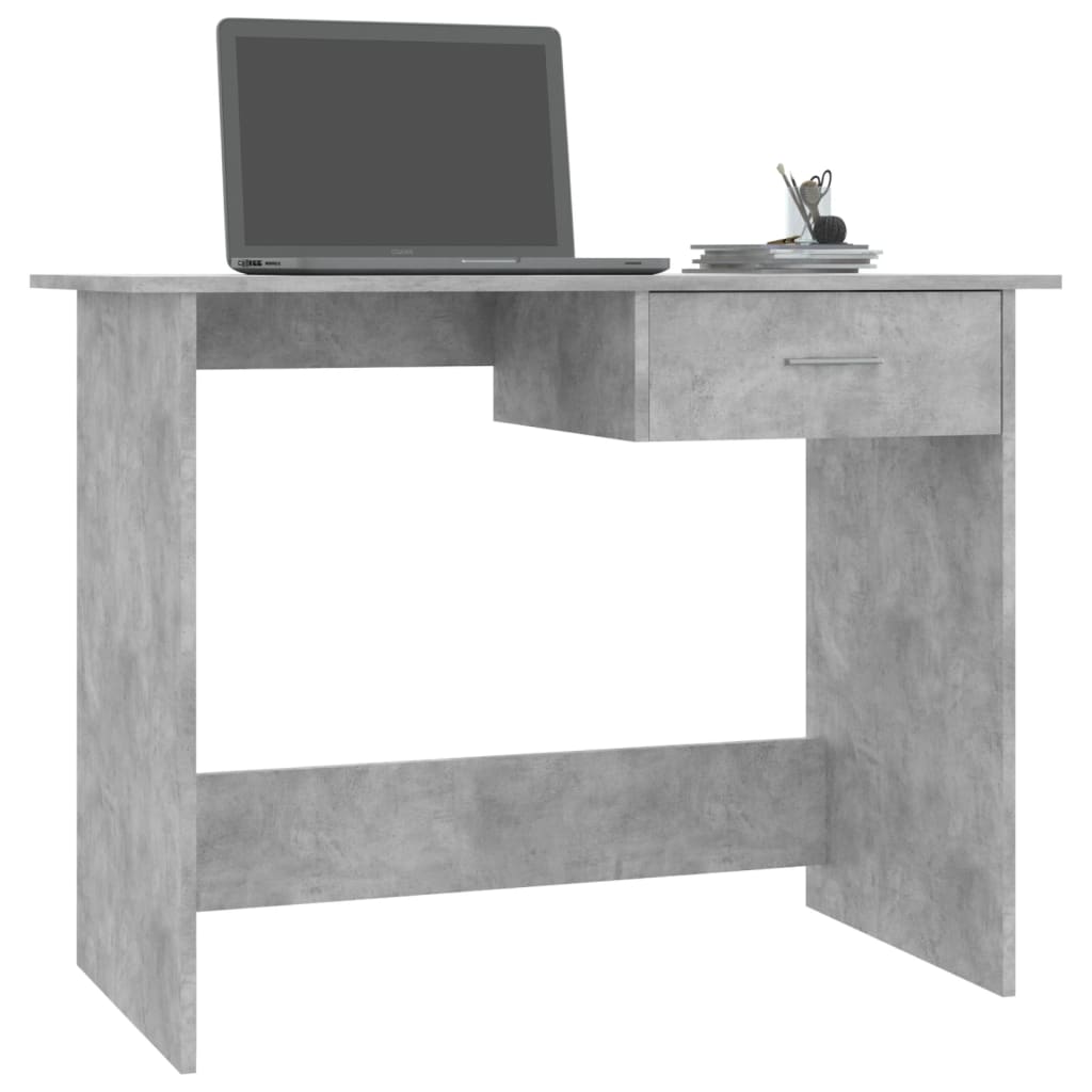 vidaXL Desk Concrete Grey 100x50x76 cm Engineered Wood