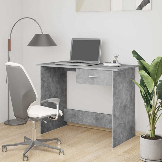 800553 vidaXL Desk Concrete Grey 100x50x76 cm Engineered Wood
