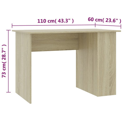 vidaXL Desk | Sonoma oak | Engineered wood | Medium | Computer Desk
