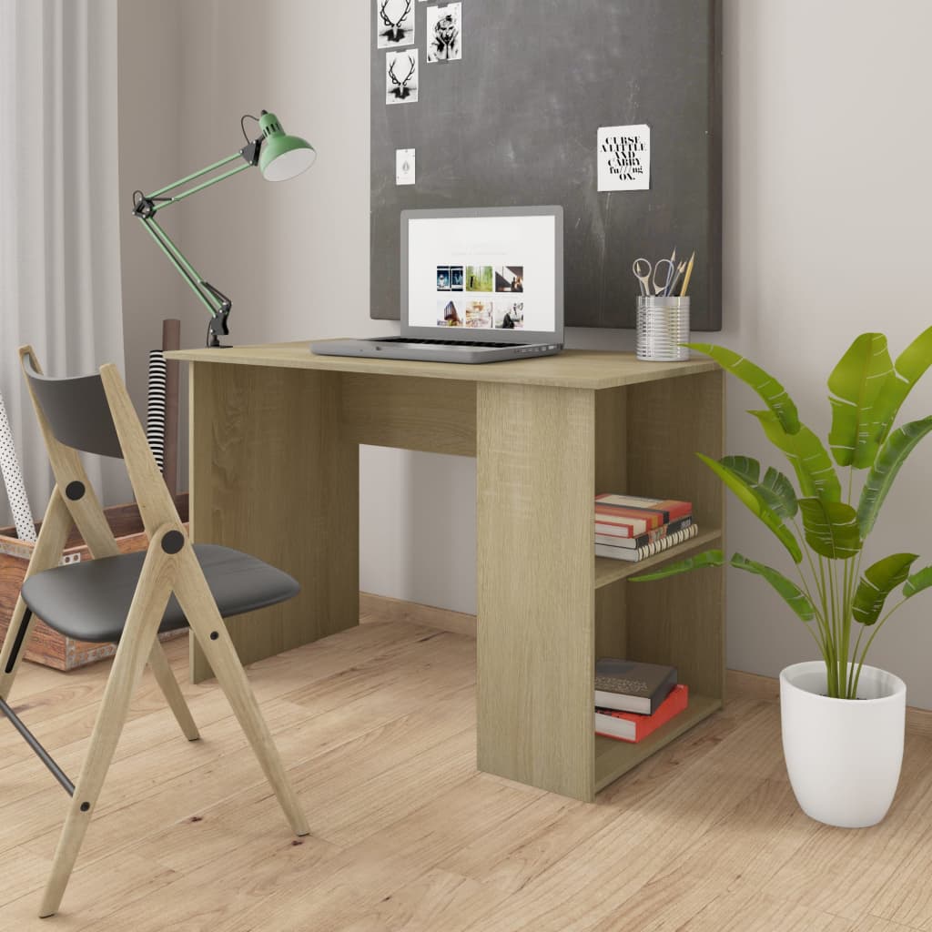 vidaXL Desk | Sonoma oak | Engineered wood | Medium | Computer Desk