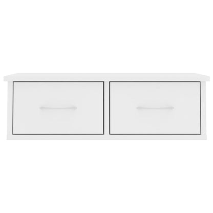 vidaXL Wall-mounted Drawer Shelf White 60x26x18.5 cm Engineered Wood