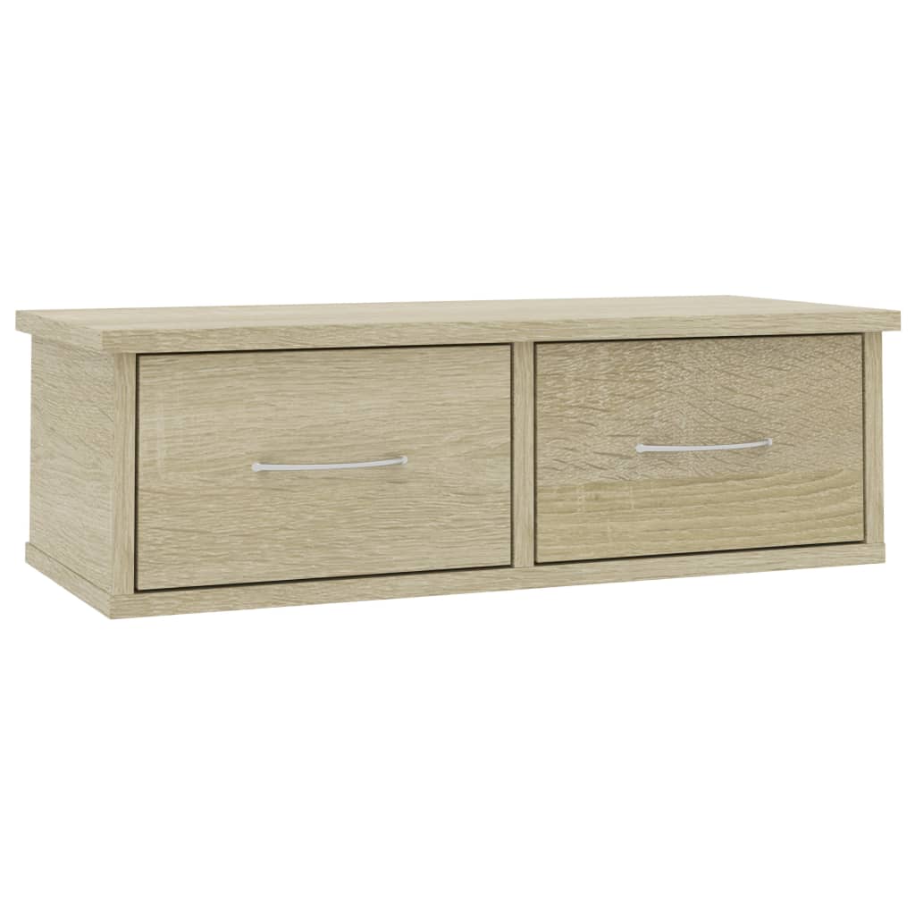 vidaXL Wall-mounted Drawer Shelf Sonoma Oak 60x26x18.5 cm