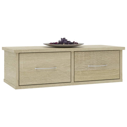 vidaXL Wall-mounted Drawer Shelf Sonoma Oak 60x26x18.5 cm
