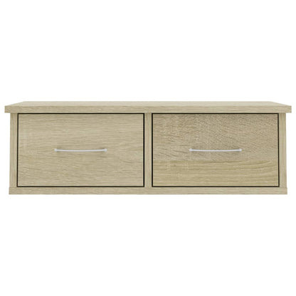 vidaXL Wall-mounted Drawer Shelf Sonoma Oak 60x26x18.5 cm Engineered Wood
