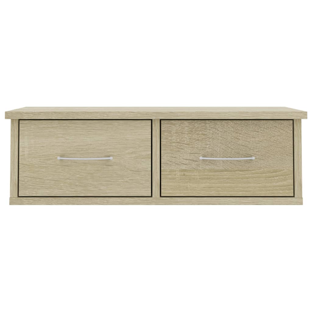 vidaXL Wall-mounted Drawer Shelf Sonoma Oak 60x26x18.5 cm