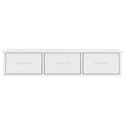 800594 vidaXL Wall-mounted Drawer Shelf White 88x26x18,5 cm Engineered Wood