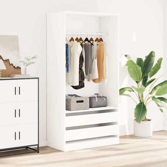 vidaXL Wardrobe | White | Engineered wood | Compact | Wardrobe | Rectangular