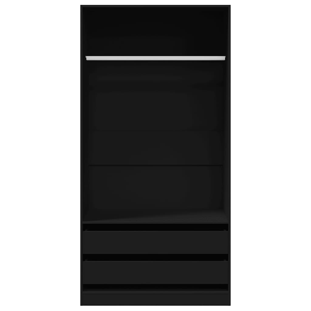 vidaXL Wardrobe Black 100x50x200 cm Engineered Wood
