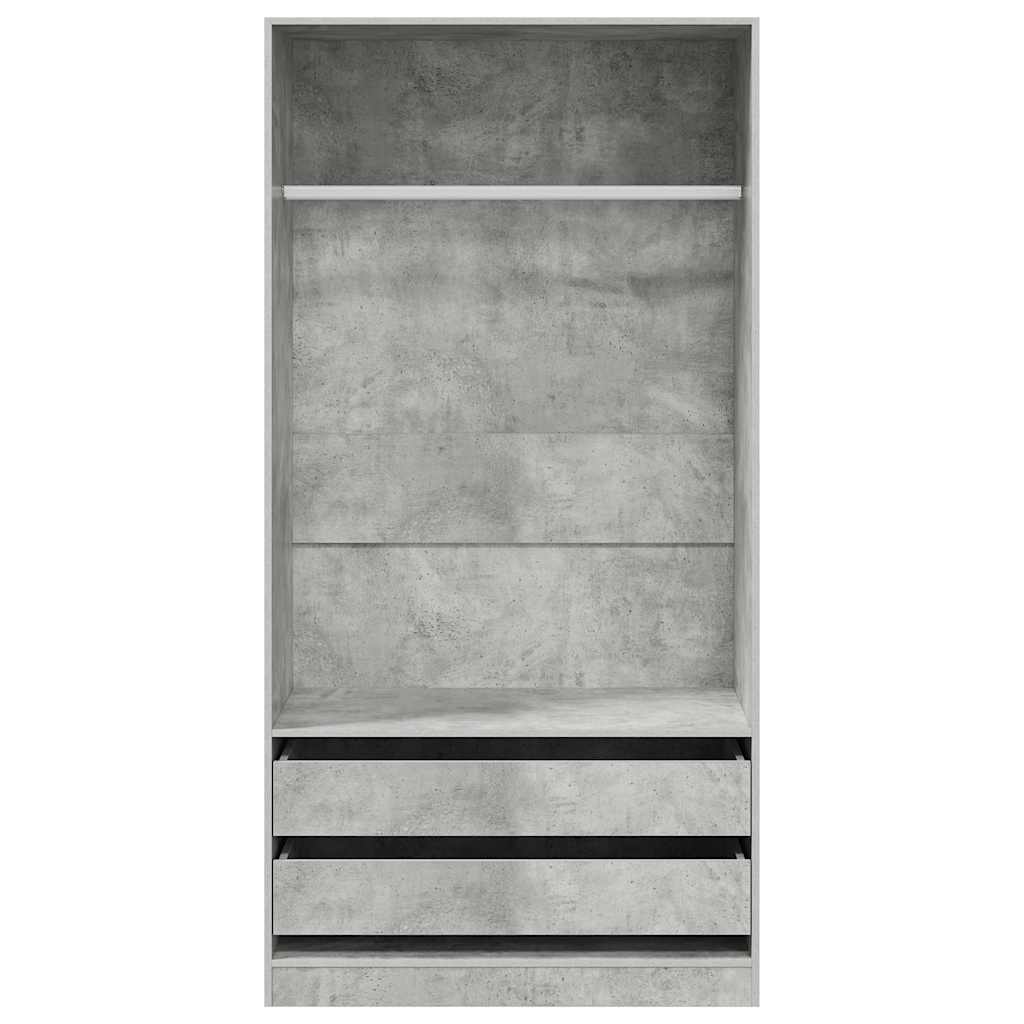 800607 vidaXL Wardrobe Concrete Grey 100x50x200 cm Engineered Wood