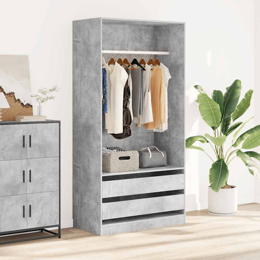 vidaXL Wardrobe | Concrete Grey | Engineered Wood | Compact | Wardrobe