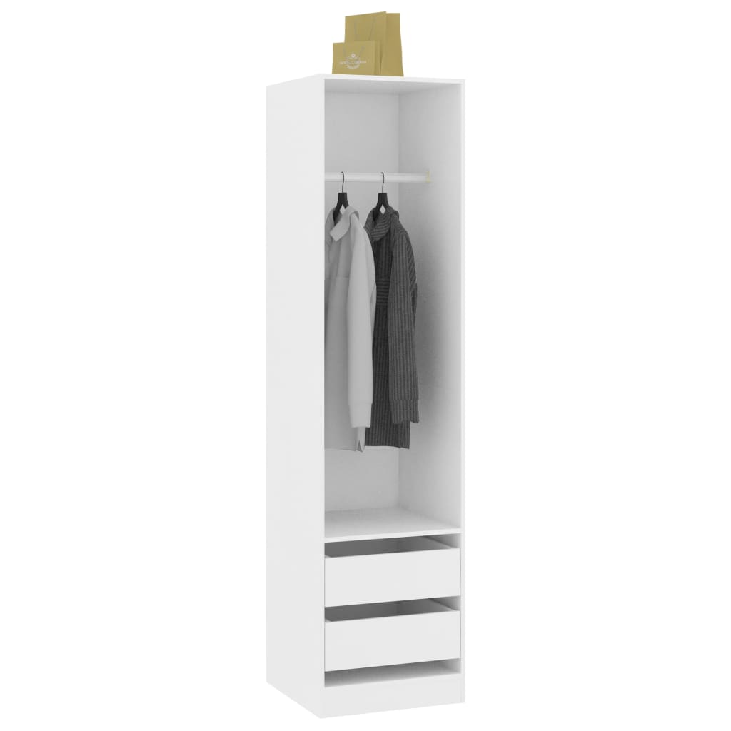 vidaXL Wardrobe with Drawers White 50x50x200 cm Engineered Wood