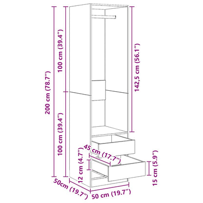vidaXL Wardrobe | White | Engineered wood | Compact | Wardrobe | Rectangular