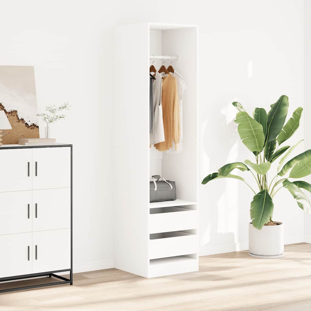 vidaXL Wardrobe | White | Engineered wood | Compact | Wardrobe | Rectangular