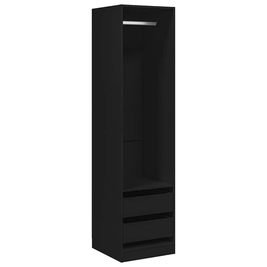 800613 vidaXL Wardrobe with Drawers Black 50x50x200 cm Engineered Wood