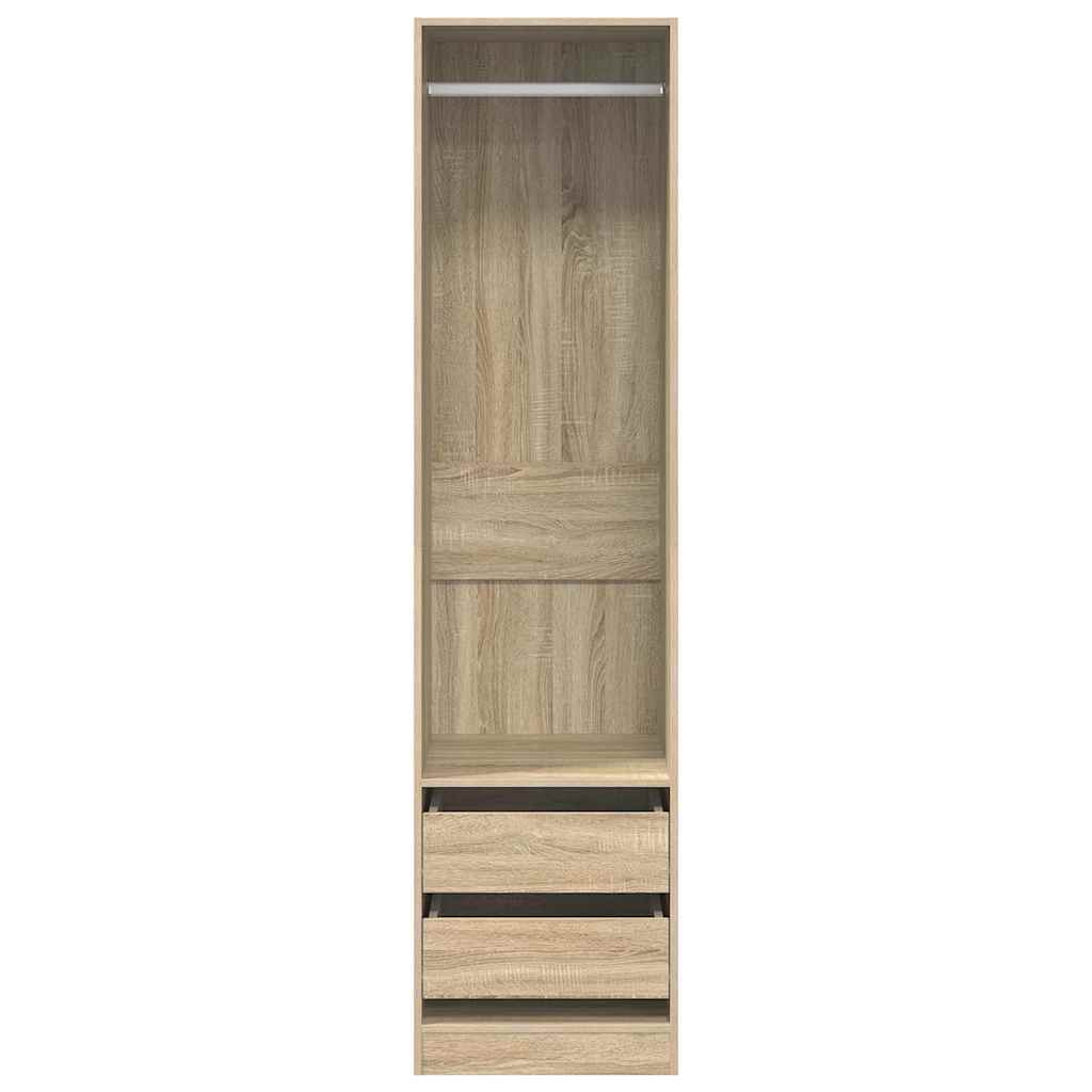 800615 vidaXL Wardrobe with Drawers Sonoma Oak 50x50x200 cm Engineered Wood
