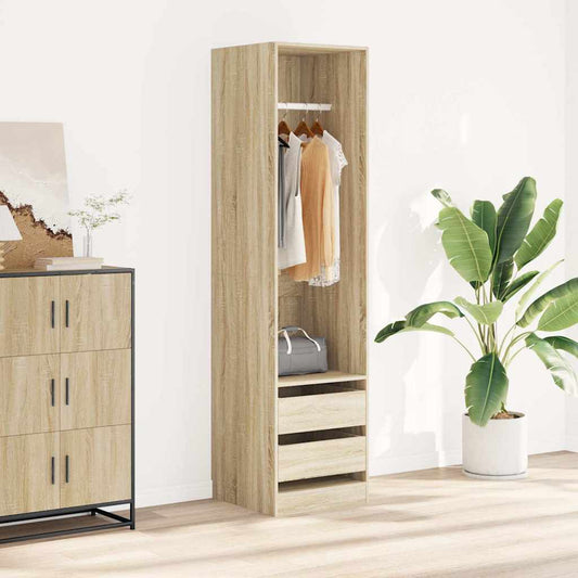 800615 vidaXL Wardrobe with Drawers Sonoma Oak 50x50x200 cm Engineered Wood