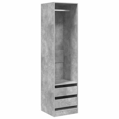 vidaXL Wardrobe with Drawers Concrete Grey 50x50x200cm Engineered Wood