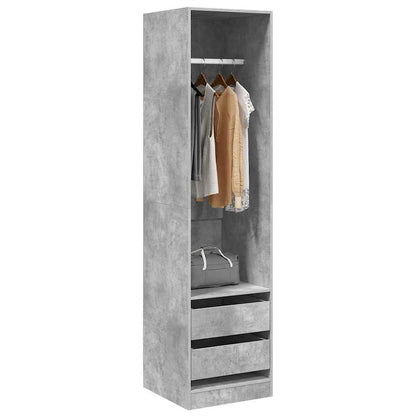 vidaXL Wardrobe with Drawers Concrete Grey 50x50x200cm Engineered Wood