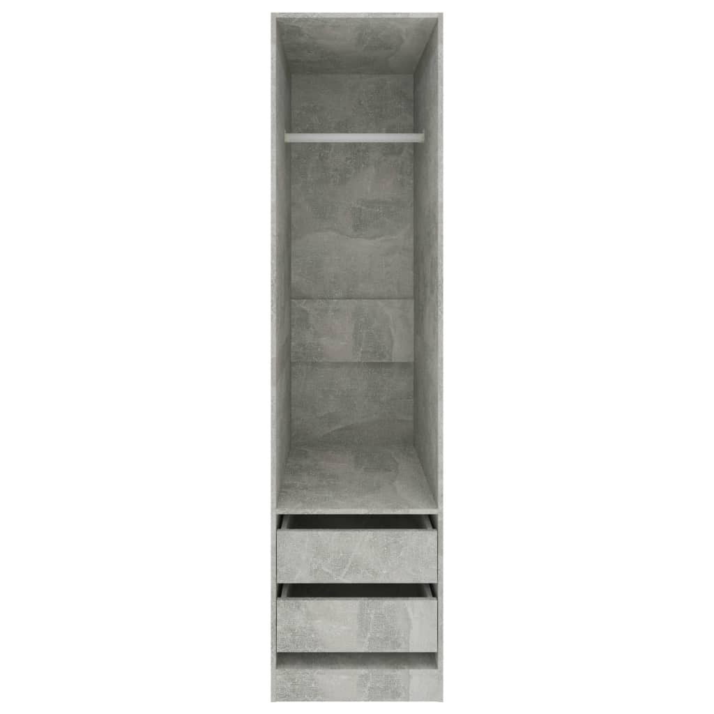 vidaXL Wardrobe with Drawers Concrete Grey 50x50x200 cm Engineered Wood