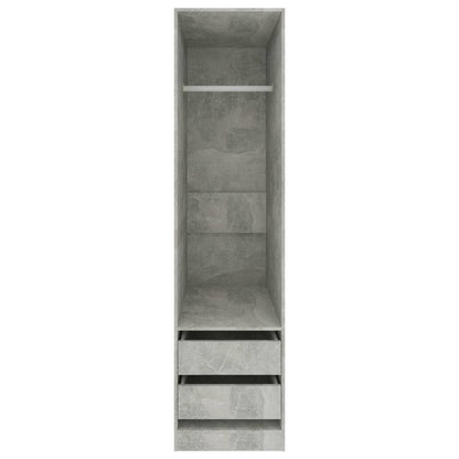 vidaXL Wardrobe with Drawers Concrete Grey 50x50x200 cm Engineered Wood