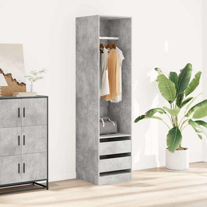 vidaXL Wardrobe with Drawers Concrete Grey 50x50x200cm Engineered Wood