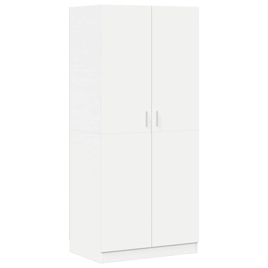 vidaXL Wardrobe | White | Engineered Wood | Compact | Wardrobe | Rectangular