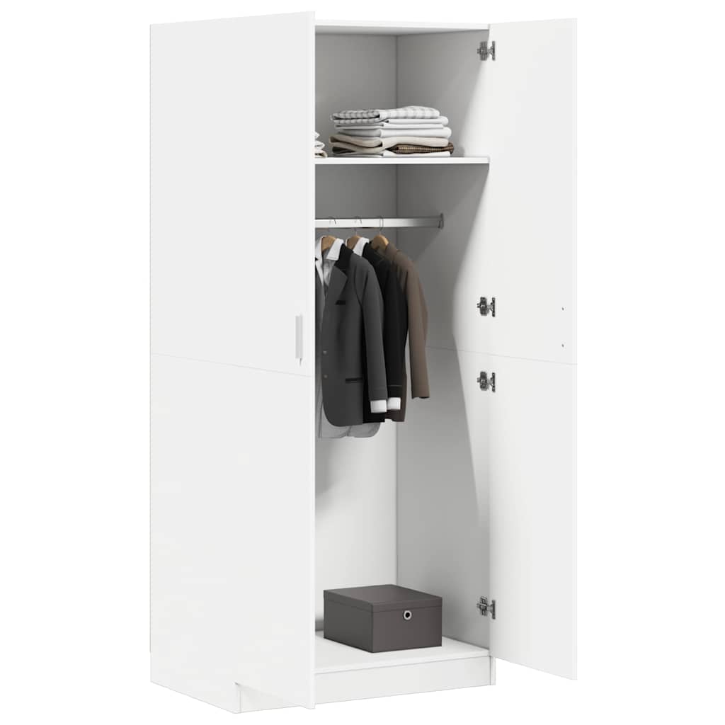 800621 vidaXL Wardrobe White 80x52x180 cm Engineered Wood